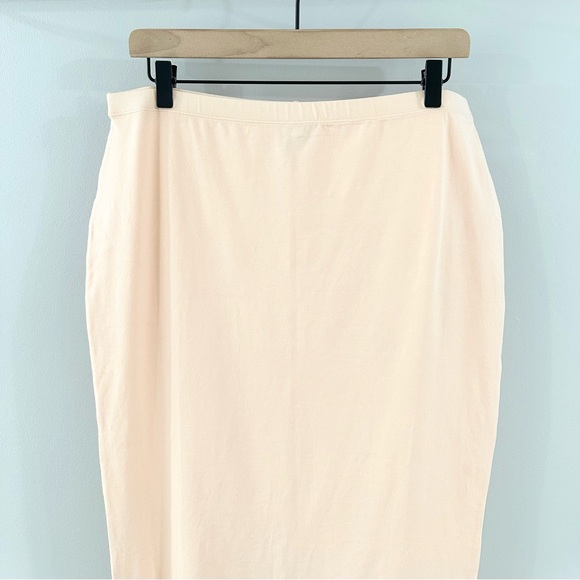 ASOS Elastic Waist Midi Knit Skirt Peach Size 12 - Picture 4 of 7